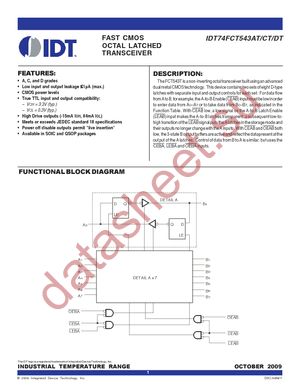 IDT74FCT543ATQG8 datasheet  